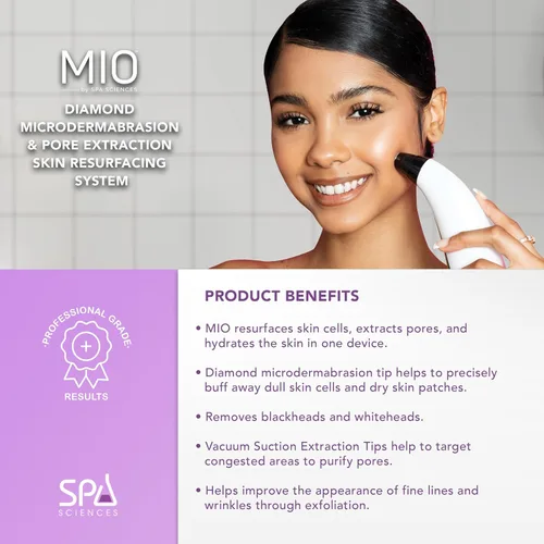 Miniatura 3 de Spa Sciences - MIO - Eliminador de puntos negros de microdermoabrasión con punta de diamante, limpieza de poros y sistema de rejuvenecimiento