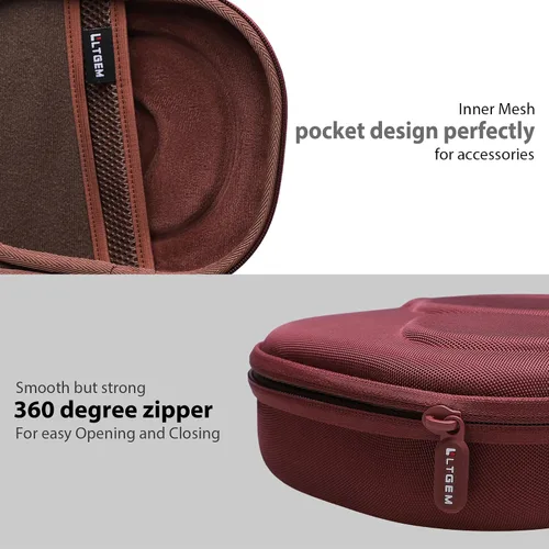 Miniatura 6 de LTGEM - Funda dura de EVA para JBL Live 770NC/660NC/650BT/460NC/670NC/400BT/500BT y JBL Tune Burdeos