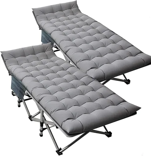 Miniatura 15 de DoCred Catre plegable XXL de gran tamaño con colchón, catre de dormir resistente, cama portátil para adultos al aire libre con bolsa de transporte