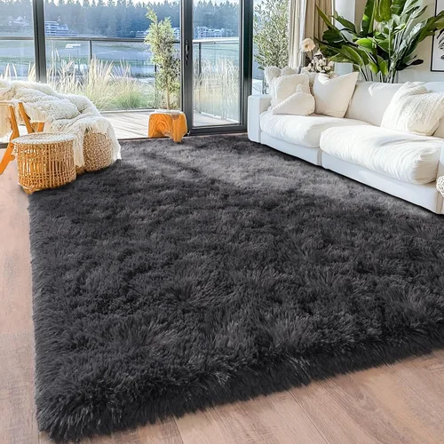 Miniatura 147 de Alfombras de área de 8x10 para sala de estar, alfombra shaggy grande ultra suave y esponjosa para dormitorio, alfombras de felpa mullida Blanco crema
