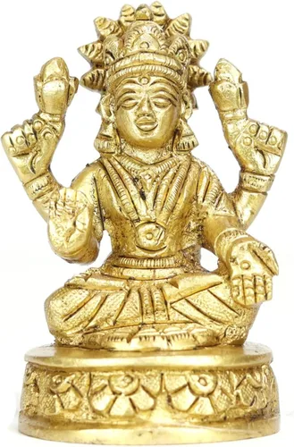 Miniatura 9 de ASHIRWAD Escultura de estatua de ídolo de latón para Diwali Pooja, templo, decoración del hogar, Vastu Laxmi Devi Maa AE000006-18 (Laxmi-18)