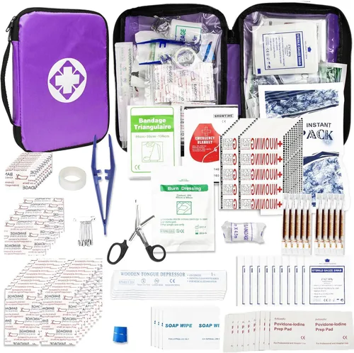 Kit de Primeros Auxilios Pequeño-Compacto-Suministros de Recambio-Elementos Básicos de Emergencia - 300 PIEZAS Elementos Esenciales para el Hogar