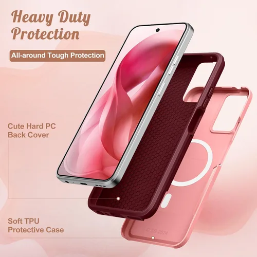 Miniatura 4 de Funda para Moto G 5G 2024 – Compatible con MagSafe para mujeres y niñas, bonita funda protectora magnética para teléfono, diseño femenino Kawaii