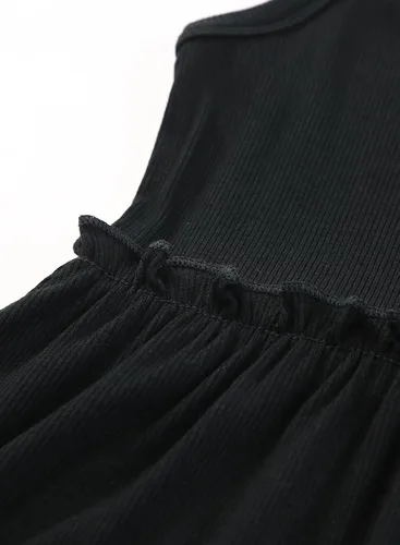 Miniatura 9 de blibean Vestido de verano sin mangas para niñas, trajes cómodos talla 4-13 años