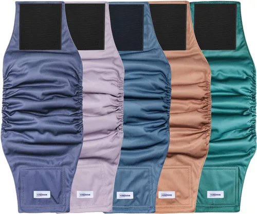 Miniatura 9 de Pañales Reutilizables para Perros Machos, Bandas Abdominales Lavables Premium para Perros Machos, Paquete de 5, Envolturas para Perros Machos Extra