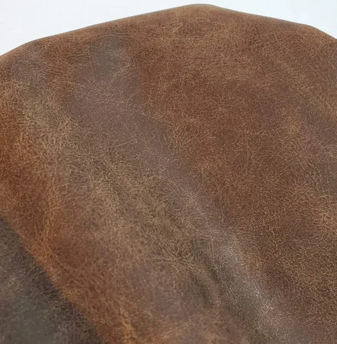 NAT Leathers Hoja de tela de piel sintética vegana envejecida de 24 x 54 pulgadas, color marrón envejecido, piel sintética de 0.035 in, tapicería