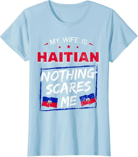 Miniatura 21 de My Wife Is Haitian Republic of Haiti Heritage Roots - Camiseta con bandera, Negro, S