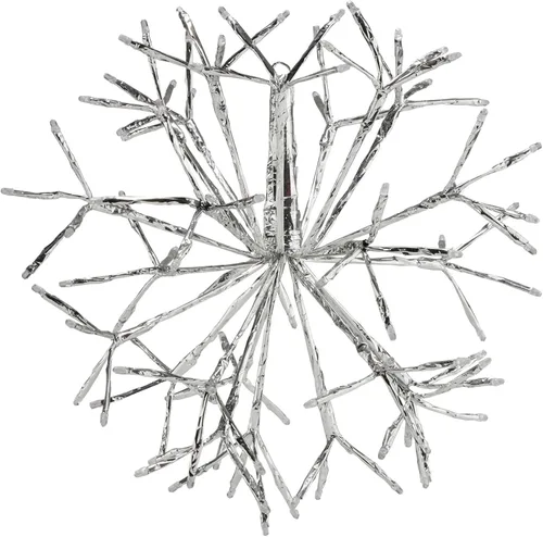 Miniatura 5 de Alpine Corporation Adorno de copo de nieve colgante en 3D de ramita de Navidad para interiores de 10 pulgadas de alto, con luces LED, rojo, Rojo