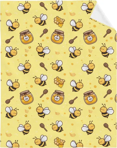 Miniatura 5 de Dujiea Manta de franela mullida de miel de abejas de 40 x 50 pulgadas, manta súper suave y ligera para sofá, silla, manta de cama acogedora