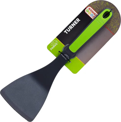Parve Green Turner Spatula – Utensilios de cocina de silicona resistente para cocinar y hornear – Mango ergonómico y agarre cómodo – Herramientas de