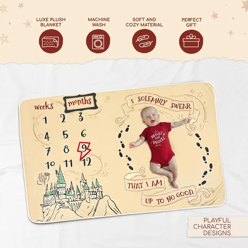 Miniatura 3 de Harry Potter Body para bebé y manta mensual de 4 piezas para recién nacido