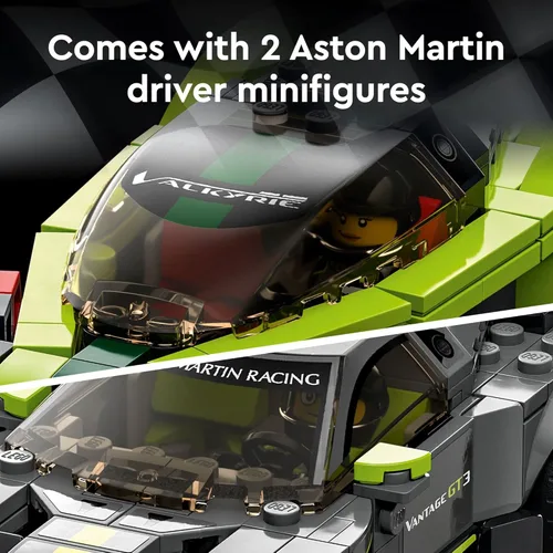 Miniatura 5 de LEGO Speed Champions Aston Martin Valkyrie AMR Pro y Vantage GT3 2 modelo coleccionable 76910 – Juego de autos de carreras y juguetes, incluye 2