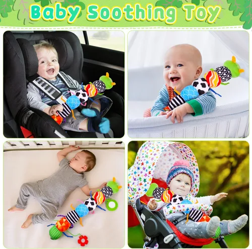Miniatura 5 de Juguetes para bebés de 0-6 y 6-12 meses, juguetes de peluche para bebés para tiempo de acostarse y desarrollar habilidades sensoriales con crujido