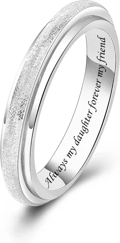 Teioa Anillos giratorios de plata de ley antiansiedad, anillos para aliviar el aburrimiento, TDAH, autismo, anillos para mujeres y hombres