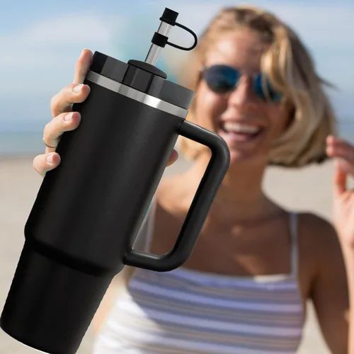 Miniatura 6 de 6 fundas de silicona para popote compatibles con Stanley Cup, vaso de 30 y 40 onzas con asa de 0.394 in, tapas de popote a prueba de polvo