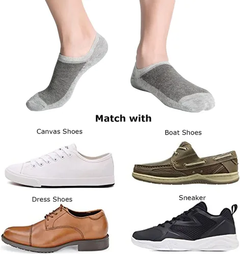 Miniatura 2 de SIXDAYSOX Calcetines invisibles para hombre, paquete de 6/8 unidades, de algodón, finos, corte bajo, antideslizantes para zapatos planos, tenis