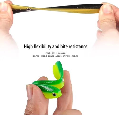 Miniatura 5 de 10 señuelos de pesca biónicos suaves, cebos de pesca artificiales, señuelos realistas suaves, accesorios para amantes de la pesca al aire libre, 5