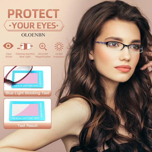 Miniatura 5 de Reading Glasses for Women,6 Pack Blue Light Blocking Glasses for Women,Fashion Readers with Spring Hinge Eyeglasses