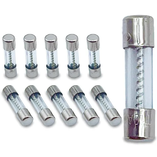 T0.5AL250V 0.197x0.787 in 0.5A 250V Paquete de 10 fusibles de vidrio de soplado lento de 0.5 amperios 250 voltios 0.2 x 0.78 pulgadas de tubo de