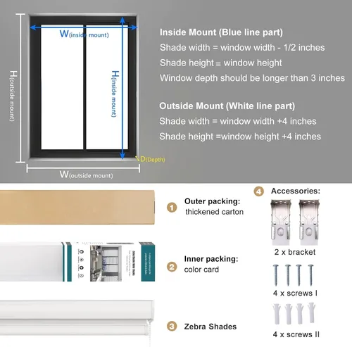 Miniatura 6 de Persianas de cebra Changshade para ventanas interiores con filtro de luz, persianas de cebra con cordón para puertas corredizas de vidrio