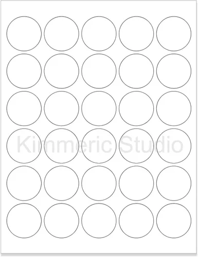 (6 hojas) 180 1-1/2 PULGADAS Círculo Redondo Blanco Brillante Pegatinas para Impresoras Láser. Tamaño: 8-1/2 "X11" Hojas Estándar Etiquetas