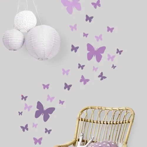 Miniatura 5 de Calcomanías de pared de mariposas para adolescentes y niñas, calcomanías de pared para dormitorio, decoración de habitación de niños, decoración