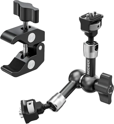 Miniatura 9 de Neewer Soporte de abrazadera de brazo mágico articulado de 11 pulgadas con súper abrazadera, soporte para monitor de cámara con pasadores y agujeros