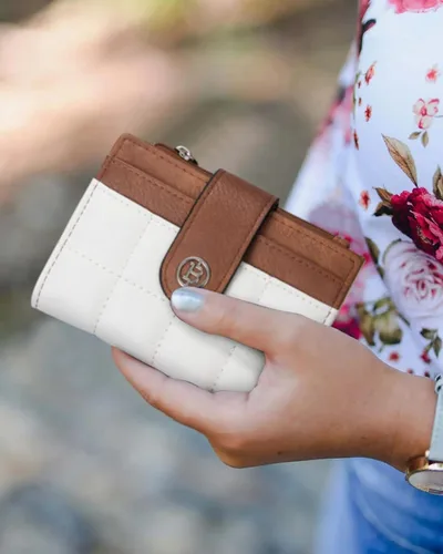 Miniatura 6 de BOSTANTEN - Cartera pequeña para mujer de cuero con bloqueo RFID, tarjetero plegable compacto con cremallera y bolsillo para monedas, Pequeña