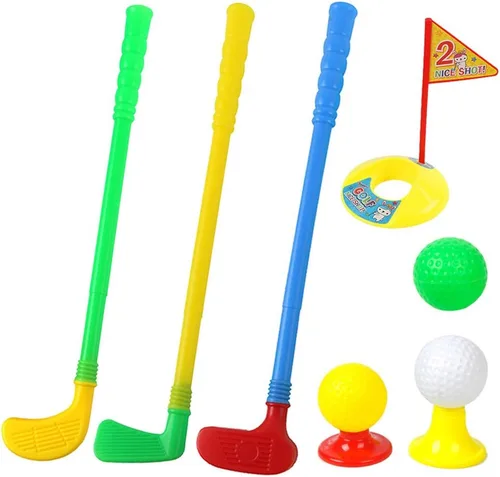 Palos de golf de plástico, juegos de juguetes de golf educativos para niños pequeños, deportes al aire libre en interiores y exteriores, juguetes de