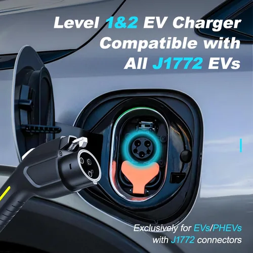 Miniatura 2 de Cargador EV de nivel 1 y 2 actualizado 2026 de 16 A, 3.5 KW, cable de 20 pies y adaptador doble NEMA (5-15/6-20) - Cargador de coche eléctrico