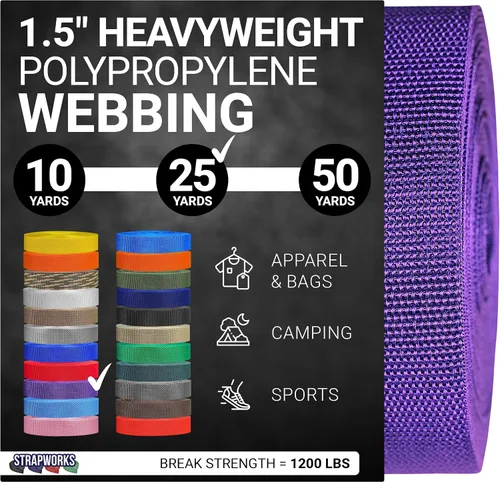 Miniatura 68 de Strapworks Heavyweight Polypropylene Webbing - Heavy Duty Poly Strapping for Outdoor DIY Gear Repair, 1.5 Inches