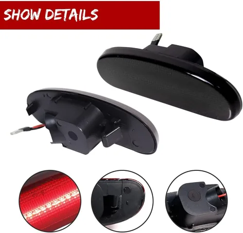 Miniatura 3 de Lente ahumada LED roja luz de marcador lateral trasera lámpara de guardabarros compatible con NISSAN CUBE 2009-2014 26195-1FC0A