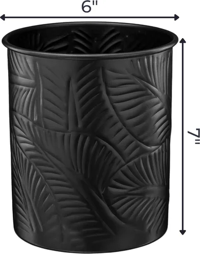 Miniatura 2 de Monarch Abode Soporte para utensilios de cocina – Soporte de utensilios de metal negro con relieve floral, recipiente decorativo para encimera