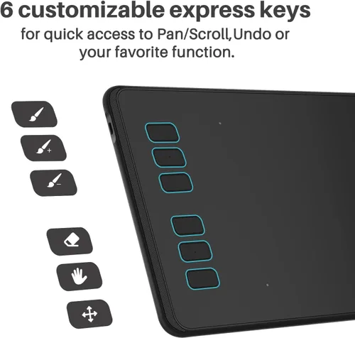Miniatura 4 de HUION Tableta de dibujo Inspiroy H640P Bloc de gráficos digitales para OSU! con lápiz óptico sin batería 8192 niveles sensibilidad a la presión 6