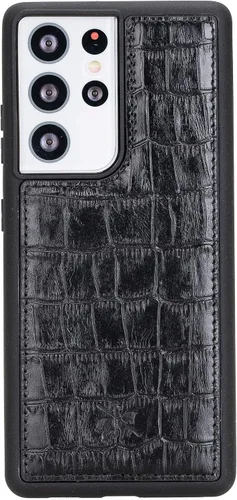 Miniatura 206 de Venito Lucca - Funda de piel compatible con Samsung Galaxy Note 10 (6,3 pulgadas), extra segura, con cubierta trasera acolchada, cocodrilo negro