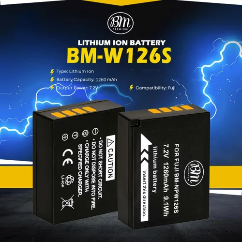 Miniatura 3 de BM 2 NP-W126S Baterías y cargador para Fujifilm FinePix X Half, X-E5 X-100F X-100V X100 VI X-S10 X-A7 X-H1 X-T2 X-T3 X-T10 X-T20 X-T30 X-T30 II