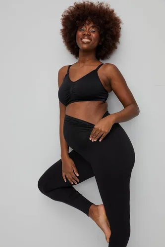 Miniatura 3 de Motherhood Maternity Women's Essential Stretch Secret Fit Over the Belly Leggings Full Length & Crop Length XS-3X 1 & 2 Packs