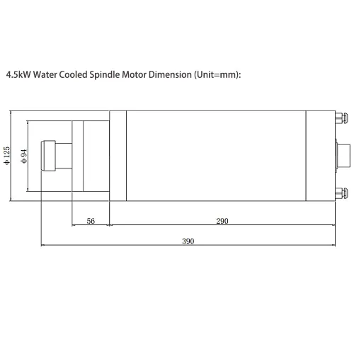 Miniatura 4 de ATO - Motor de husillo refrigerado por agua de 4.5 kW, 24000 rpm, par de 2.38 Nm, 380 V CA, para máquina de enrutador CNC (4.5 kw)