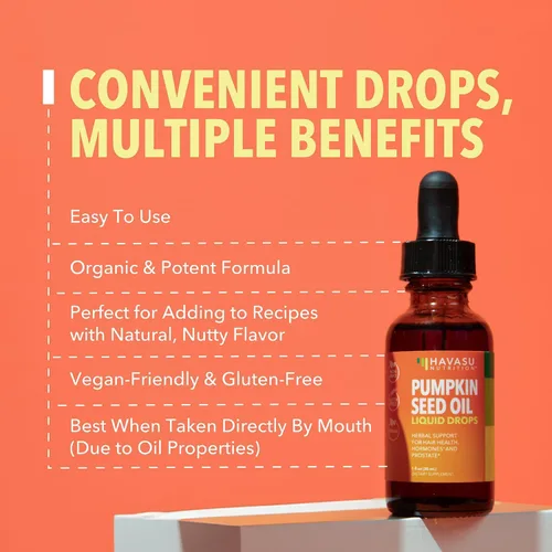 Miniatura 7 de Aceite de semillas de calabaza orgánico USDA - prensado en frío para el cabello, la próstata y el apoyo hormonal - Suministro de 2 meses - Gotas
