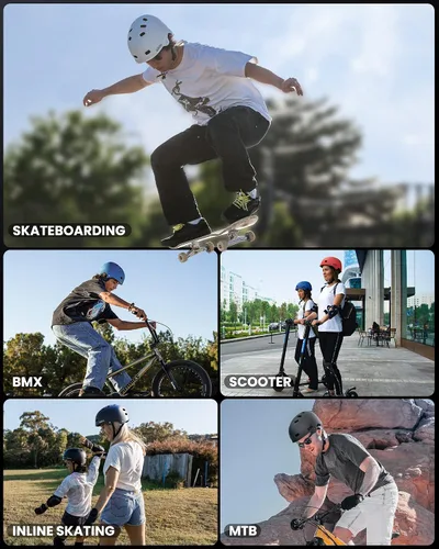 Miniatura 5 de OutdoorMaster - Casco de patineta y ciclismo, dos forros extraíbles, ventilación, para varios deportes, scooter, patinaje en línea, patinaje