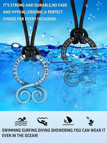 Miniatura 9 de FaithHeart - Collar de runa vikinga nórdica con cadenas ajustables de cueroacero inoxidable trenzadas para hombres y mujeres, regalo de joyería