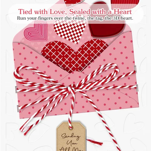 Miniatura 3 de FLYAB Tarjeta de San Valentín con sobre, corazones 3D, regalos para el día de San Valentín, cumpleaños, aniversario, tarjeta del día de la madre