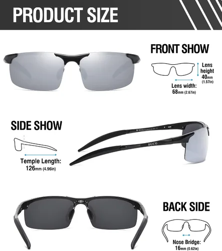 Miniatura 115 de Duco - Gafas de sol deportivas polarizadas para hombre con protección UV 8177s