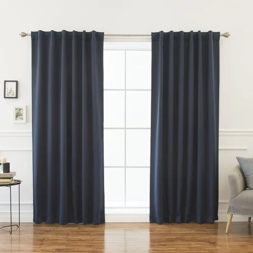 Miniatura 30 de Best Home Fashion Cortinas opacas con aislamiento térmico, pestaña trasera, bolsillo para barra, color gris, 52 pulgadas de ancho x 126 pulgadas