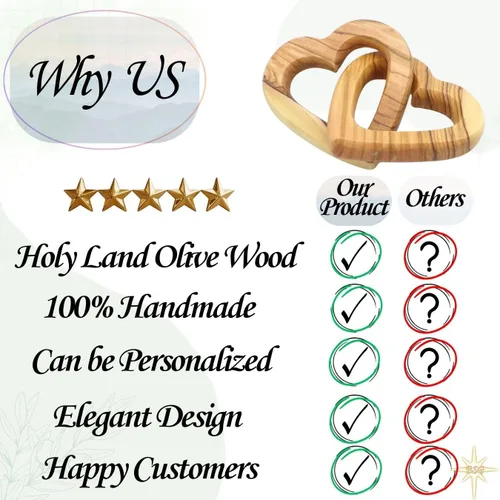 Miniatura 6 de Regalos Personalizados, Corazones de Madera de Oliva, Regalo Personalizado para el Día de San Valentín, Juntos para Siempre, Único y Lindo