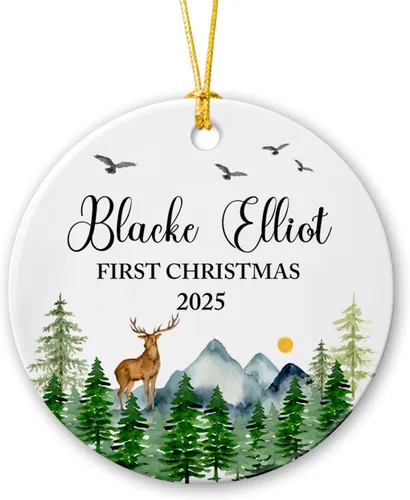 Miniatura 17 de Adorno personalizado de Navidad, aniversario de boda, aniversario de 2025, adornos de cerámica de Navidad para parejas, esposo, esposa, adorno