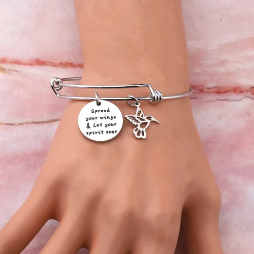 Miniatura 6 de HOLLP - Pulsera de abalorios para amantes de los pájaros y los pájaros, para extender tus alas y dejar que tu espíritu se despierte