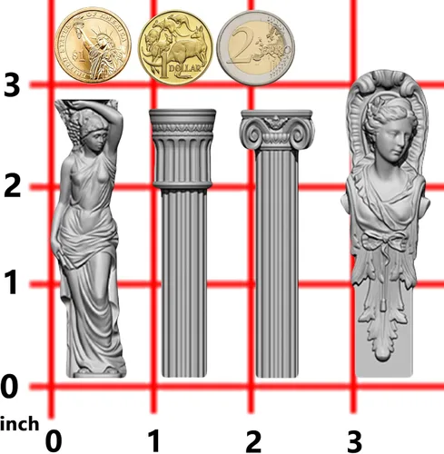 Miniatura 4 de Molde de Arte para Arcilla de Secado al Aire de Policlay, Yeso, Columna Decorativa y Estatua Escultórica Columna y Estatua