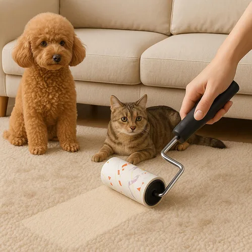 Miniatura 7 de Rodillos de pelusa de 1350 hojas para removedor de pelo de mascotas, removedor de pelusa extra adhesivo para ropa, rodillo de pelusa de pelo