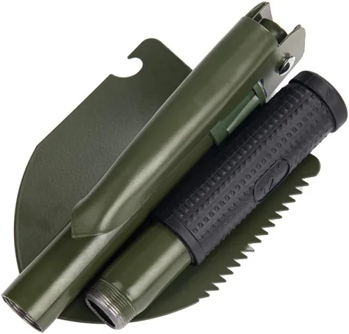 Miniatura 7 de Pala plegable de jardinería, pala militar para campamento, equipo de supervivencia, herramienta de enganche con bolsa de transporte, mango de metal